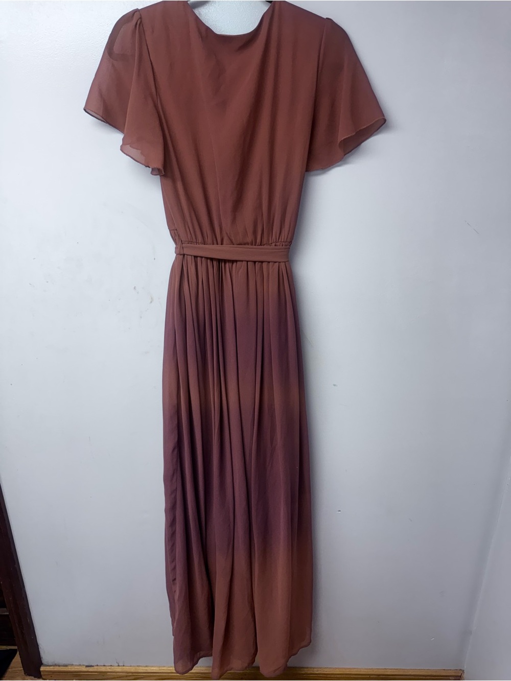 Baltic Born Kristina Maxi Dress Dusty Rose M Slit Wedding Faux Wrap Belted C6 - Picture 7 of 14